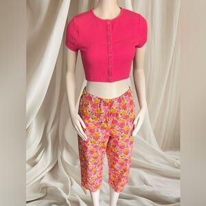 Liz Claiborne livvy floral stretch capris